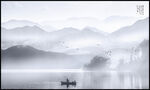 禅意水墨山水画