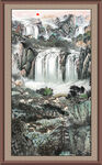 竖幅山水画 