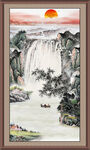 竖幅山水画 