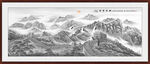 长城山水画万里长城国画