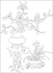 白描花瓶 