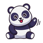 矢量卡爱卡通动物大熊猫插画素材