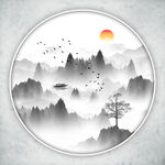 新中式山水画