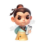 卡通小书生秀才立体版