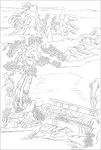 白描山水