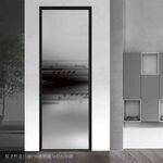 高清分层透明底平开门打印图