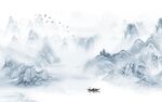 新中式山水背景墙