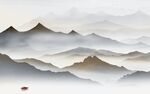 爆款 高端中式山水 Tif分层