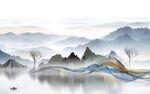 新款 现代中式山水 Tif分层