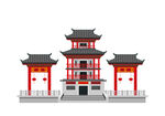 中式建筑牌坊门楼
