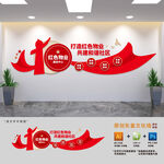 红色物业服务中心文化墙