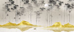 水墨竹子山水画