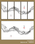 玄关新中式水墨画