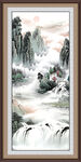 竖幅山水画 