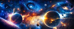梦幻外太空星球宇宙星空银河背景