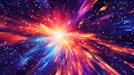 爆炸放射炫彩星空