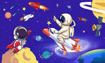 卡通星空宇航员