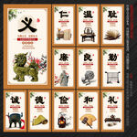 中国风道德讲堂传统美德展板