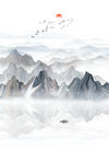 水墨山