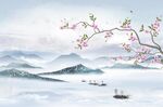 山水花鸟背景墙