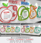 多彩卡通水果校园文化墙幼儿园形