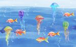可爱手绘海洋生物壁画