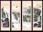 国画旭日东升山水画