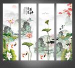 荷花条屏