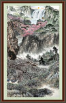 竖幅山水画 