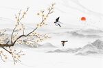 现代花鸟背景墙