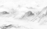 水墨石纹山水