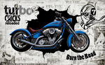 复古摩托车壁画背景墙装饰画壁纸