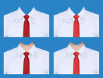 女白衬衫红领带衣服素材psd