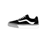 手绘黑白帆布鞋
