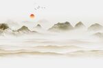 新中式水墨山水画