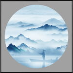 圆形山水画