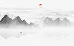 抽象水墨山水画