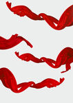 红丝绸红飘带红色丝绸图片