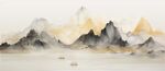 新中式水墨手绘山水画