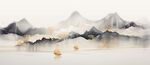 新中式水墨手绘山水画