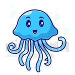 可爱卡通水母插画素材