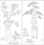 白描花瓶 
