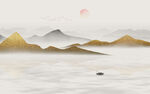 金色山水画