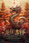 龙年中国龙模型海报