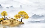 简约山水背景墙