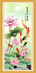 荷花九鱼图
