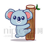 可爱卡通爬树的考拉