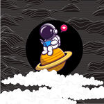 太空看书插画