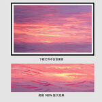 红色云层油画