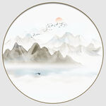 圆形山水画